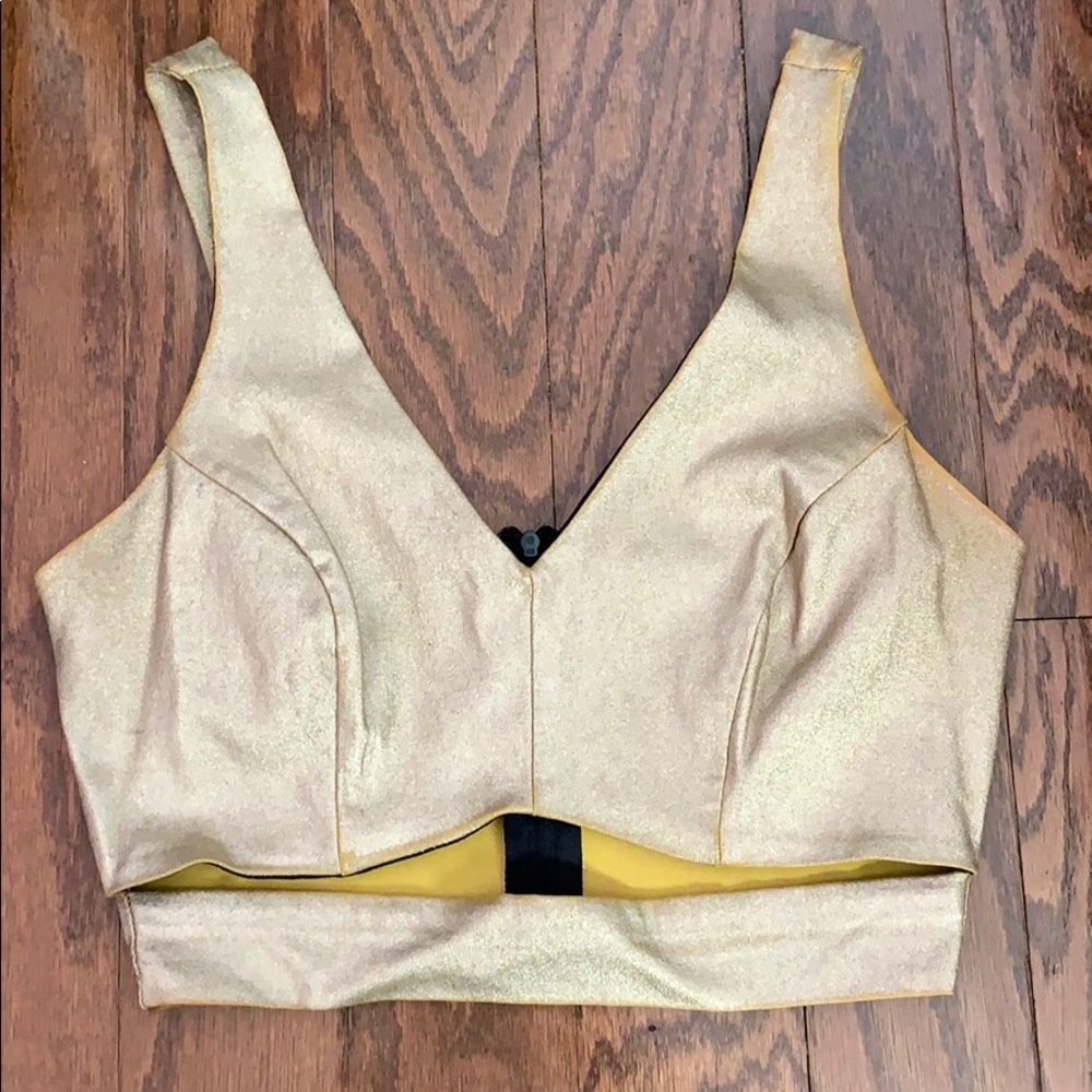 Gold Metallic Crop Top